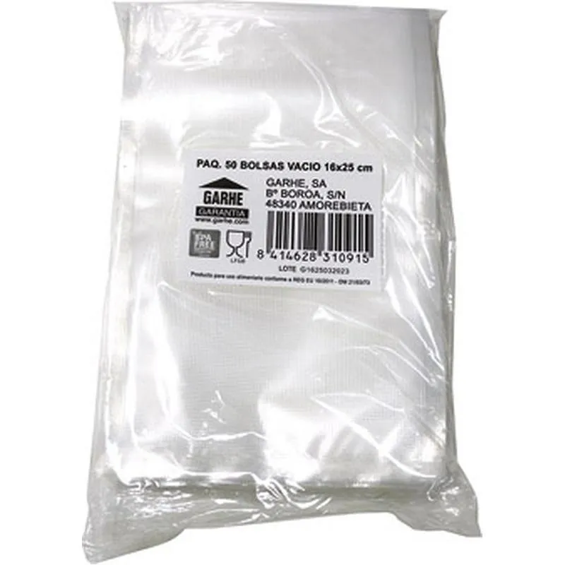 Compra BOLSA ENVASAR VACIO (PAQ 50 UDS) 16 X 25 CM GARHE 31091 al mejor precio