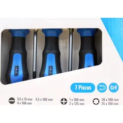 Compra DESTORNILLADOR (JUEGO 7 PIEZAS) 3 SL + 2 PH + 2 T NIVEL 01018 al mejor precio
