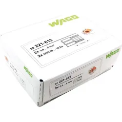 Compra BORNA DE CONEXION RAPIDA 2 VIAS 6MM2 50 UND. 221-612 WAGO 9221612W al mejor precio
