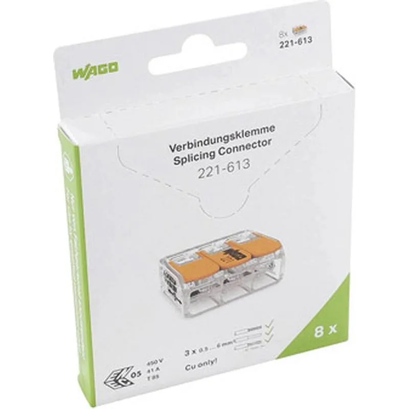 Compra BORNA DE CONEXION RAPIDA 221-613/995-008 6MM‚ 8 UN WAGO 9221613WW al mejor precio