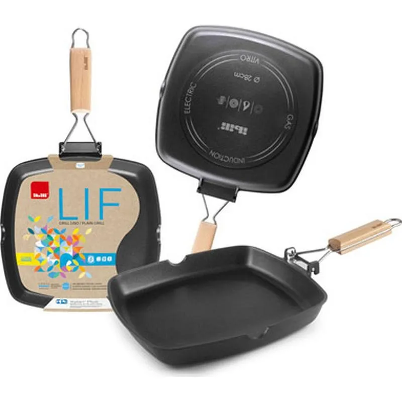 Compra GRILL LISO ALUMINIO FUNDIDO ASA ABATIBLE LIF 24 CM INDUCCION IBILI 407024 al mejor precio