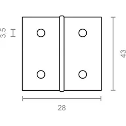 Compra BISAGRA PARA MADERA 5005 1" 3/4 43X28 MM H.PULIDO MICEL 67256 al mejor precio