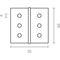 Compra BISAGRA PARA MADERA 5005 2" 1/2 63X32 MM H.PULIDO MICEL 67259 al mejor precio
