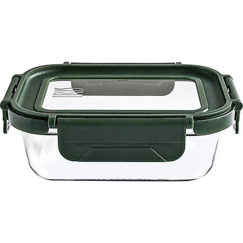 Compra CONTENEDOR VIDRIO RECTANGULAR 370 ML TAPA VIDRIO IRIS 8580-V al mejor precio