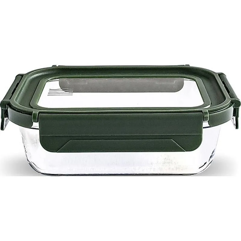 Compra CONTENEDOR VIDRIO RECTANGULAR 640 ML TAPA VIDRIO IRIS 8581-V al mejor precio