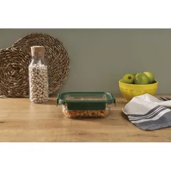 Compra CONTENEDOR VIDRIO RECTANGULAR 640 ML TAPA VIDRIO IRIS 8581-V al mejor precio