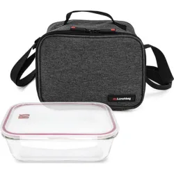 Compra BOLSA PORTA ALIMENTOS ON THE GO NEGRA + CONTENEDOR VIDRIO 0,840 ML IRIS 9260-TN al mejor precio