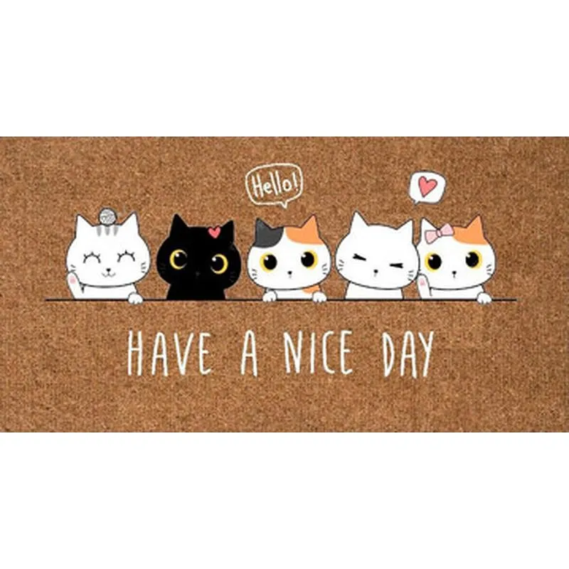 Compra FELPUDO COCO ESTAMPADO 70 X 40 CM GATOS NICE DAY DUETT 998110 HND al mejor precio