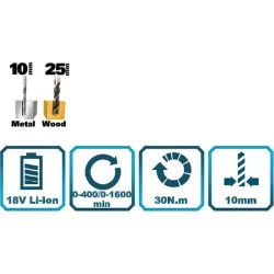 Compra TALADRO ATORNILLADOR 18 V, 30 NM BATERIA DE 2.0 AH Y CARGADOR WESCO WS2388 al mejor precio