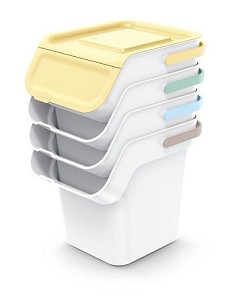 Compra Cubos reciclaje apilables set 4 unidades 20 l tapas colores PLAY 998224 001 al mejor precio
