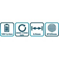 Compra LIJADORA EXCENTRICA 18 V BATERIA DE 2.0 AH Y CARGADOR WESCO WS2302.1 al mejor precio