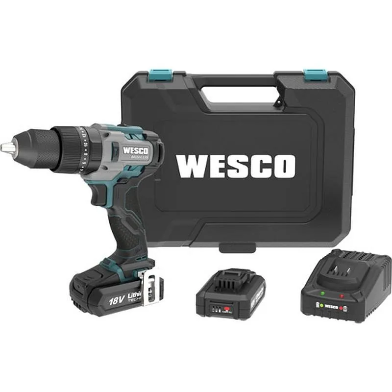 Compra TALADRO PERCUTOR 18V, 60NM 2 BATERIAS DE 2.0 AH Y CARGADOR WESCO WS2419K2 al mejor precio