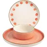 Compra SET 3 PLATOS 1 SERVICIO CERAMICA DECORADA SALMON 9448000 al mejor precio