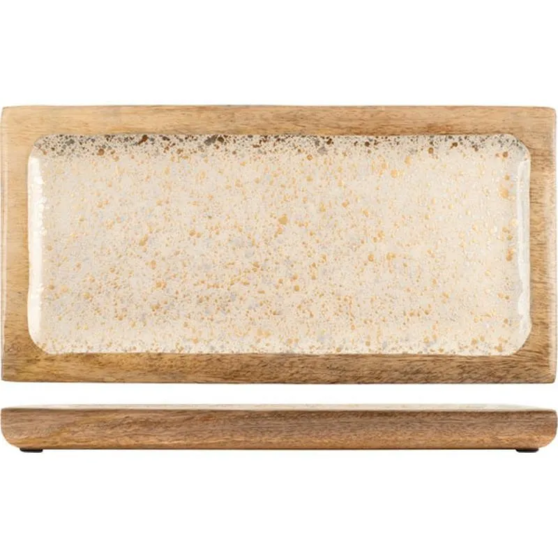 Compra BANDEJA MADERA DECORADA METALDROPS 30 X 15 CM 9246730 al mejor precio