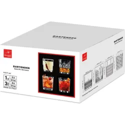 Compra VASOS TALLADOS BARTENDER SET 4 UDS SURTIDOS NON 5144200 al mejor precio
