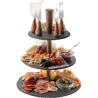 Compra BANDEJA SOPORTE 3 ALTURAS SET PRESENTACION diametro 18CM PIZARRA Y ACACIA + 4 CUCHILLOS QUESO TAYLOR'S SSCS46 al mejor precio