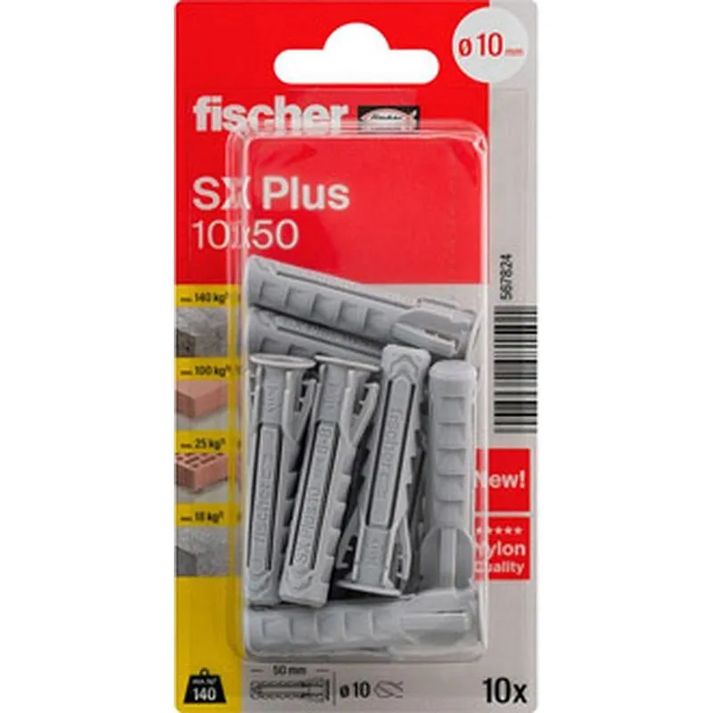 Compra TACO NILON SX PLUS 10 X 50 10 UDS FISCHER 567824 al mejor precio