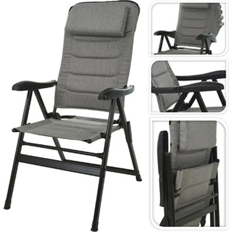 Compra SILLA CAMPING PLEGABLE GRIS 76 X 57 X 118 CM IMPORT X35000530 al mejor precio