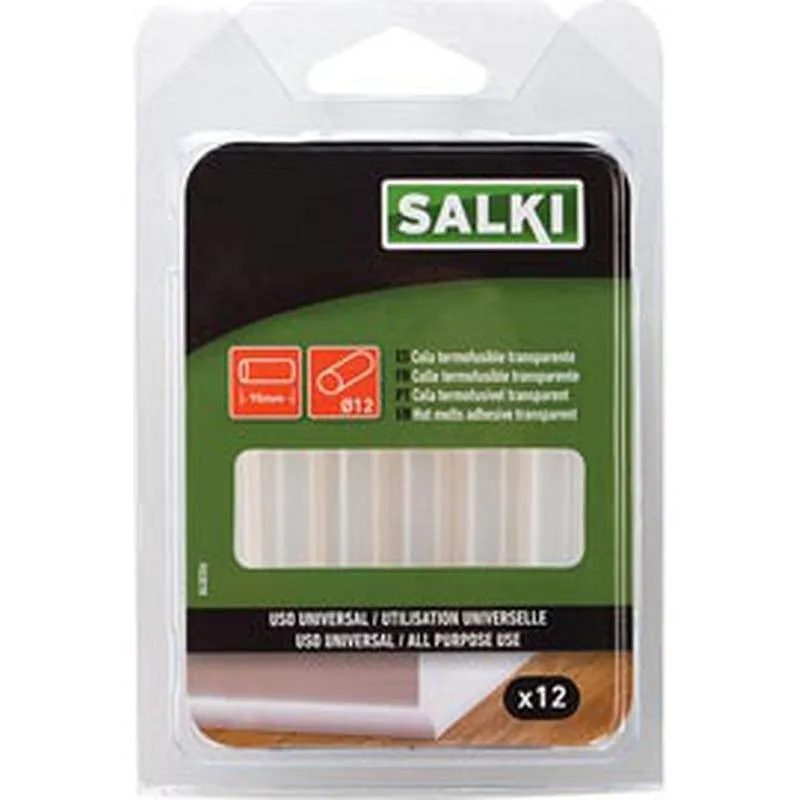 Compra COLA TERMOFUSIBLE BARRA 10 UDS diametro 12 X 120 MM TRANSPARENTE SALKI 20430356 al mejor precio