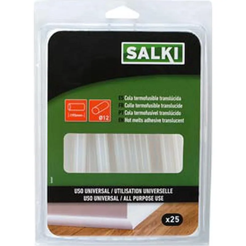 Compra COLA TERMOFUSIBLE BARRA 22 UDS diametro 8 X 95 MM TRANSPARENTE SALKI 20430308 al mejor precio