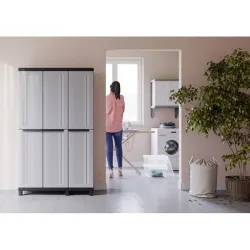 Compra ARMARIO RESINA ALTO 3 ESTANTES NEGRO GRIS TWIST BLACK 170 X 102 X 39 CM TERRY 1002710 al mejor precio