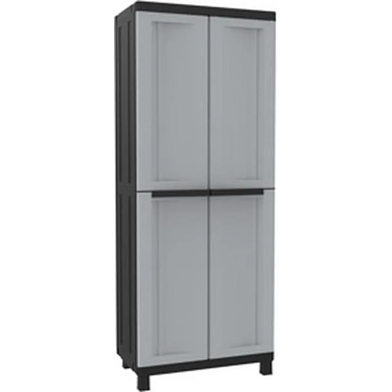 Compra ARMARIO RESINA ESCOBERO 2 PUERTAS NEGRO GRIS TWIST BLACK 170 X 68 X 39 CM TERRY 1002707 al mejor precio