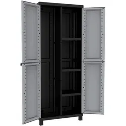 Compra ARMARIO RESINA ESCOBERO 2 PUERTAS NEGRO GRIS TWIST BLACK 170 X 68 X 39 CM TERRY 1002707 al mejor precio