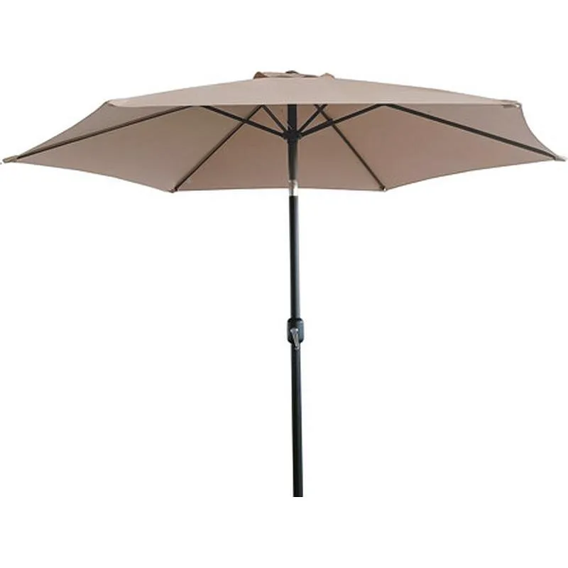 Compra PARASOL ALUMINIO INCLINABLE BEIGE 3 M TUBO 48 MM CON MANIVELA IMPORT BEIGE al mejor precio