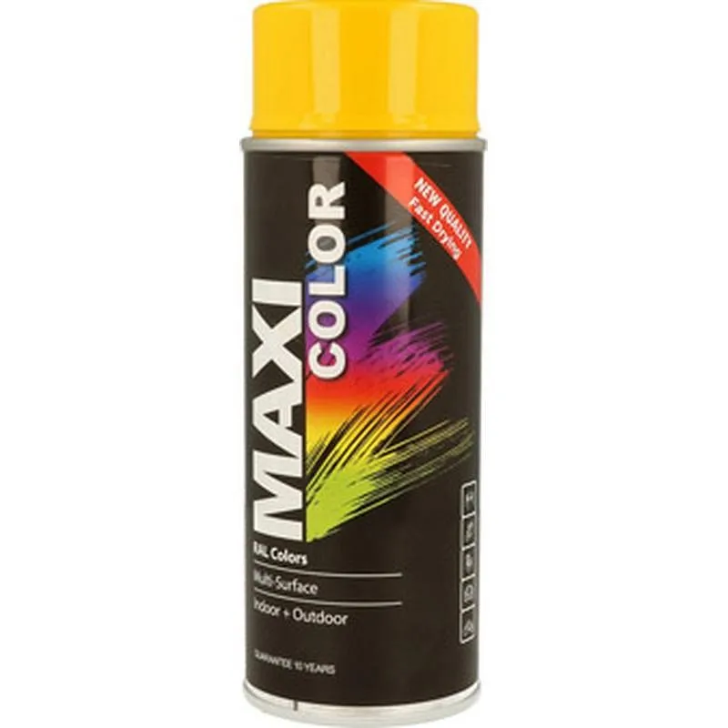 Compra PINTURA SPRAY MAXI COLOR BRILLO 400 ML RAL 1023 AMARILLO TRAFICO MOTIP MX1023 al mejor precio