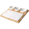 Compra BANDEJA APERITIVO MARMOL/BAMBU 3 CUENCOS 28,2X28,2CM LACOR 61040 al mejor precio