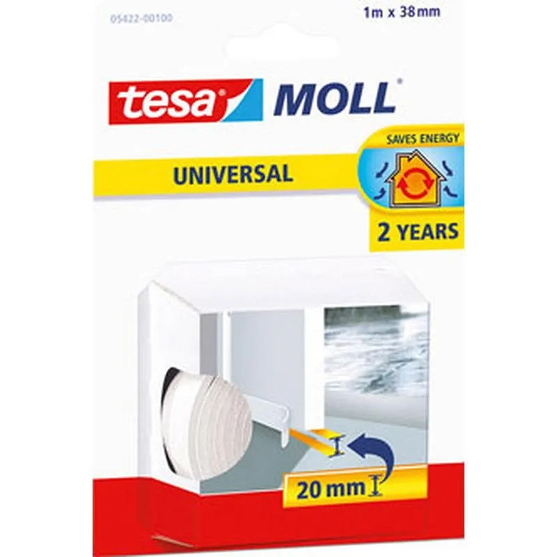 Compra BURLETE BAJO PUERTA CAUCHO ADHESIVO TESA UMBRAL 1M X 38 MM BLANCO TESAMOLL TESA MOLL 05422-00100-00 al mejor precio
