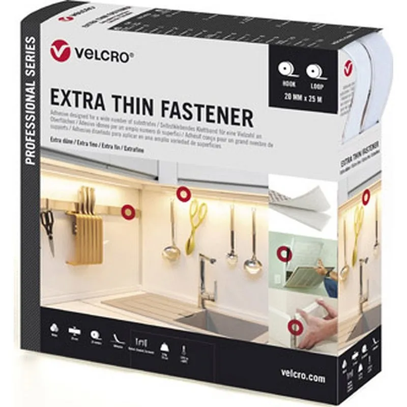 Compra CINTA UNION DESMONTABLE VELCRO® CIERRE EXTRA FINO 25 M X 20 MM BLANCO VELCRO® VEL-PS20015 al mejor precio