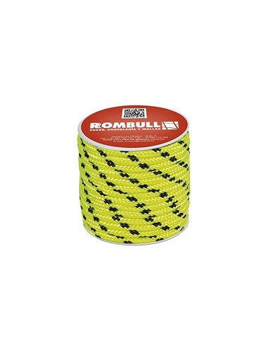 Compra Cuerda poliester trenzado con alma diámetro 6 mm 15 mt amarillo fluorescente ROMBULL 420410001750 al mejor precio