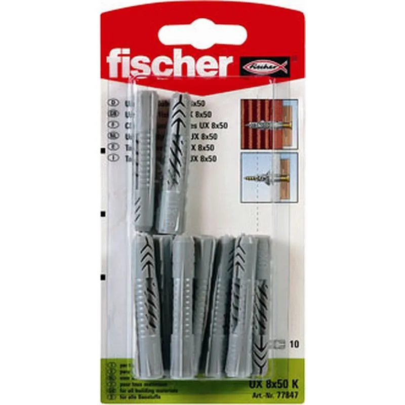 Compra Taco nilon ux con reborde 20 uds ux 6 x 50 rk FISCHER 90869 al mejor precio