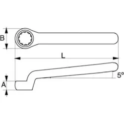 Llave acodada  1 boca aislada 2mv-12 1000 v BAHCO 2MV-12