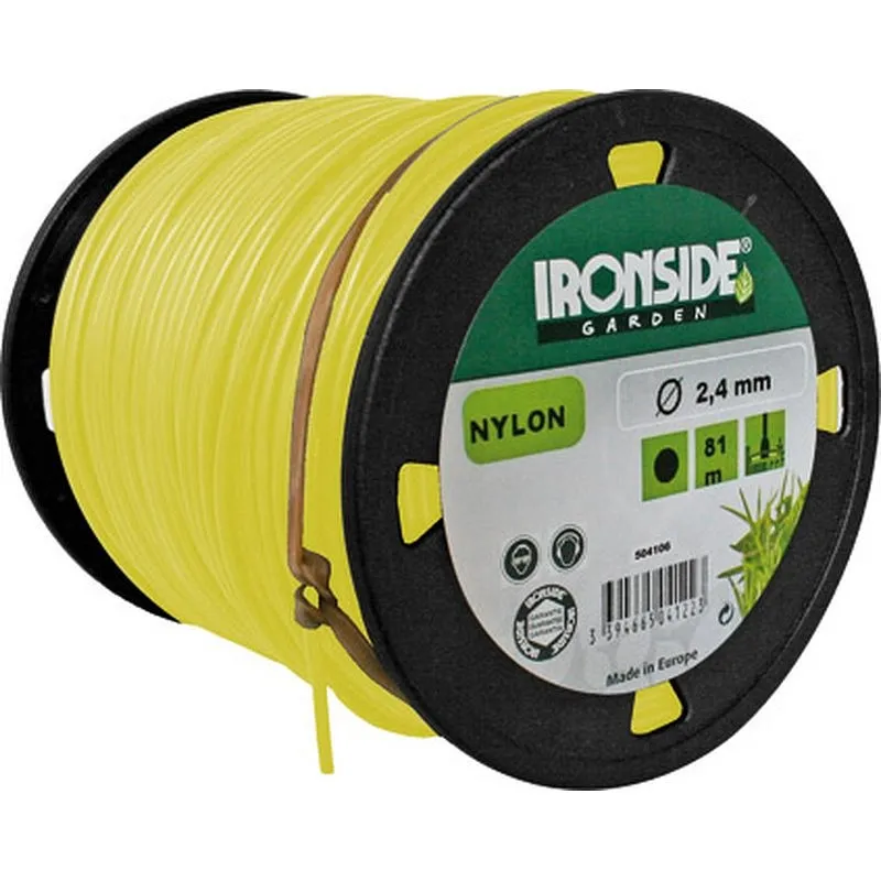 Hilo nilon redondo diámetro 2,4 mm 81 m amarillo IRONSIDE GARDEN 504106