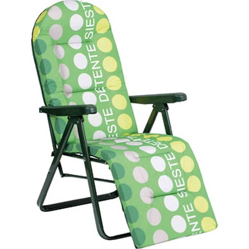 Compra SILLON TUMBONA ACERO RELAX 5 POSICIONES VERDE TOPOS ALCO 787VOR-0036 al mejor precio