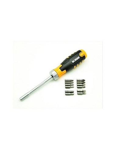 Compra Destornillador carraca reversible 12 en 1 12 puntas de 25 mm IRONSIDE 102267 al mejor precio