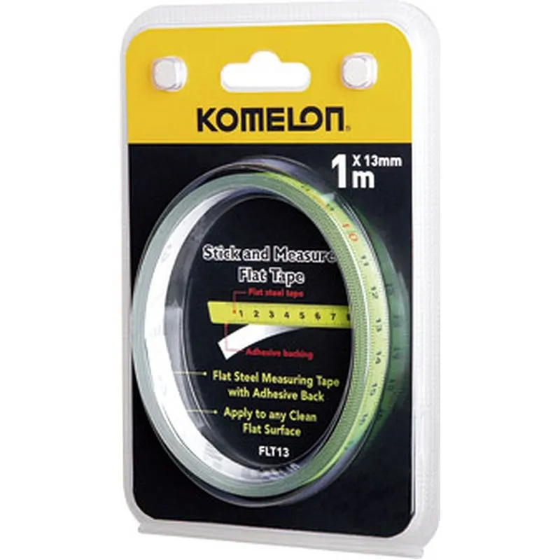 CINTA METRICA DE ACERO ADHESIVA ALTA VISIBILIDAD 1 M X 13 MM KOMELON 54980D