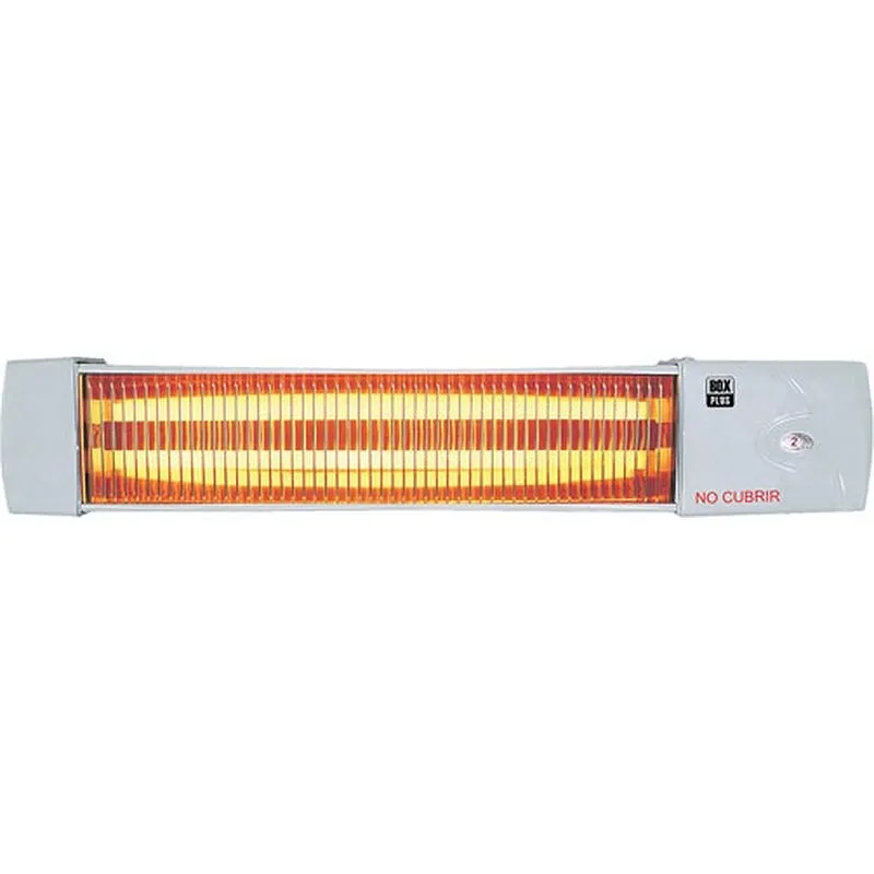 ESTUFA CUARZO 2 BARRAS ORIENTABLE 600/1200 W IP24 GRIS BOX PLUS QH-1200F
