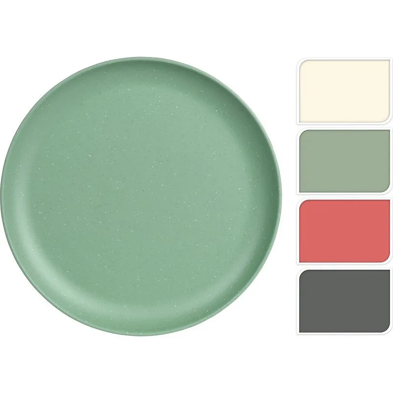 Plato melamina surtido mate gris, verde, coral y c llano 25 cm KOOPMAN 177601390