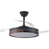 VENTILADOR DE TECHO ASPAS RETRACTILES 45W NEGRO/MADERA CRISTALRECORD 85-069-25-180