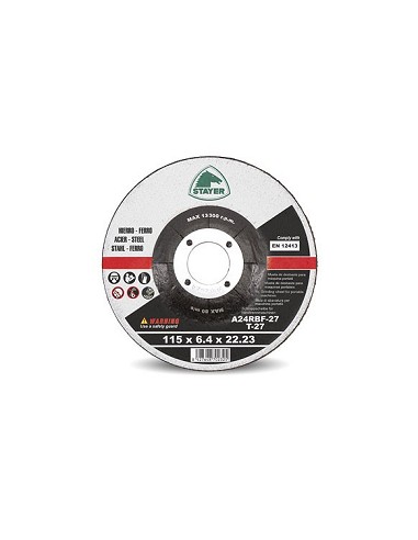 Compra Disco desbaste standard hierro diámetro 115 x 6,4 x 22 mm STAYER 50. 339/8110.7 al mejor precio