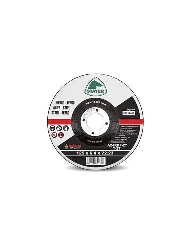 Compra Disco desbaste standard hierro diámetro 125 x 6,4 x 22 mm STAYER 50. 342/8110.11 al mejor precio