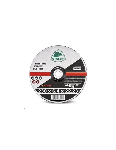 Compra Disco desbaste standard hierro diámetro 230 x 6,4 x 22 mm STAYER 50. 348/8110.12 al mejor precio