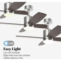 Compra VENTILADOR TECHO MIDI 4048X 55W 122 CM INOX/NEGRO LUZ LED UNIVERSAL BLUE 271-UVT1319-21 al mejor precio