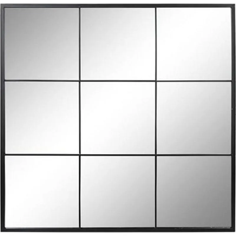 Compra ESPEJO HIERRO/CRISTAL VENTANA NEGRO 90X2X90CM ITEM ES-195696 al mejor precio
