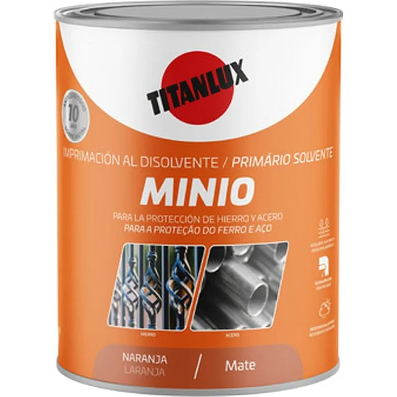 Compra IMPRIMACION ANTIOXIDO MINIO SINTETICO 4 L NARANJA TITANLUX 5877061 al mejor precio