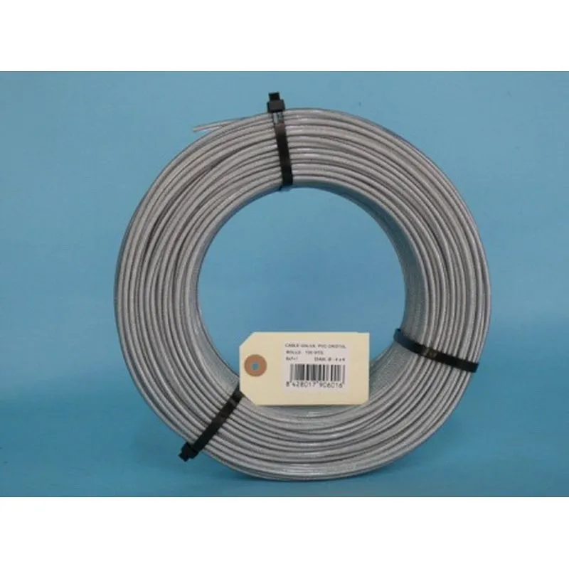 Compra CABLE ACERO GALVANIZADO RECUBIERTO DE PVC ROLLO 100 M diametro4 X 6 (6 X 7) +1 ALMA METAL CURSOL 16029008 al mejor precio