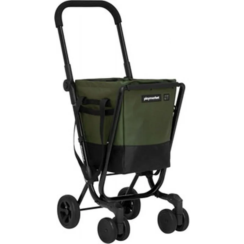CARRO COMPRA 4 RUEDAS GIR. EASY GO NEGRO/VERDE OLIVA PLAY MARKET 24966 742